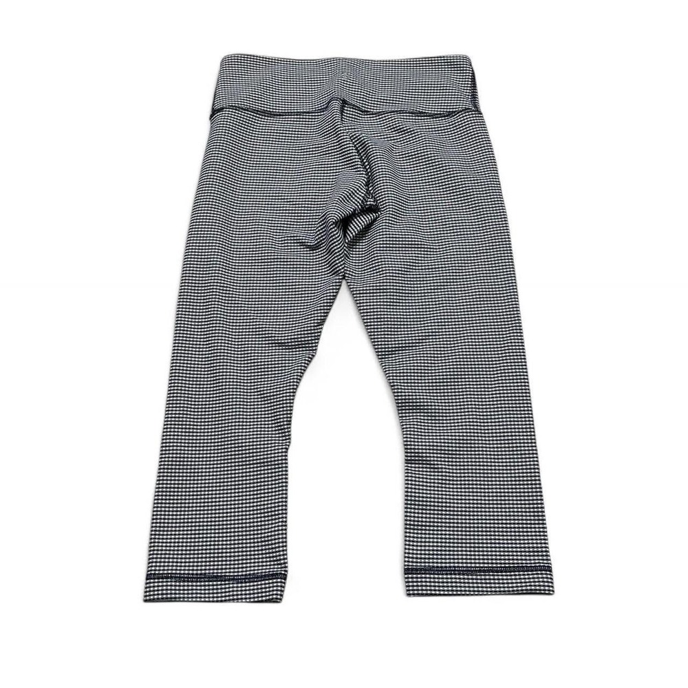 Lululemon Crop Leggings Womens 6‎ Navy Micro Check Wunder Under Gingham Athletic